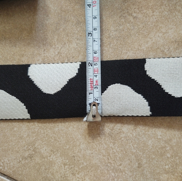 Black Leather CROSSBODY HAND BAG Polka Dot Adjustable Strap 4 Pockets Ear Japan - Picture 16 of 16